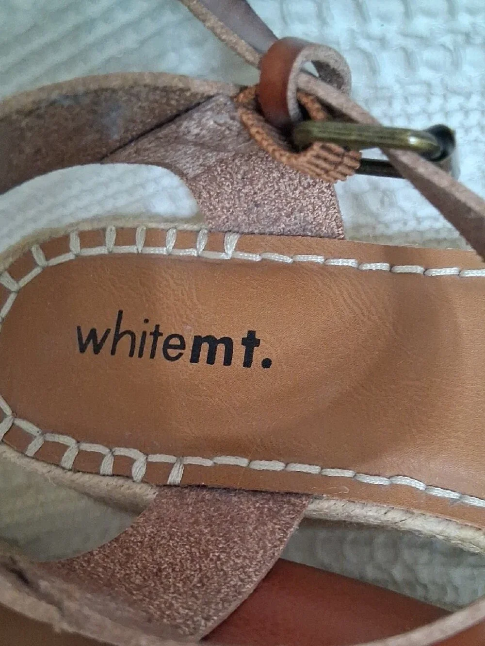 White Mountain Tan Brown Espadrille Platform Sandals